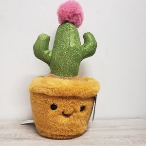 Saguaro Cactus FAO Schwatz Sparklers Green Glitter & Pink Succulent Plush